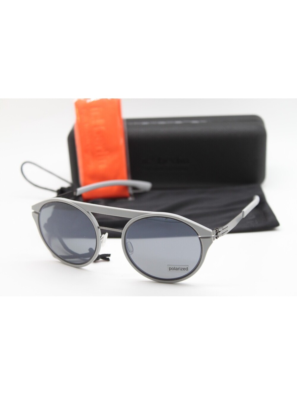 NEW IC! BERLIN ALLEY-OOP LIGHT GREY GRAPHITE AUTHENTIC SUNGLASSES W/CASE 49-23